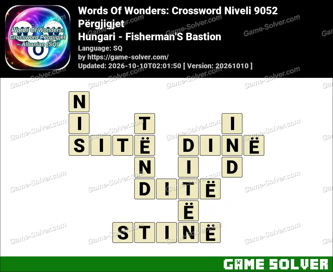 Words Of Wonders: Crossword Niveli 9052 Përgjigjet – Hungari – Fisherman’S Bastion